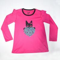 T SHIRT CAT FUCSIA TALLA 10...